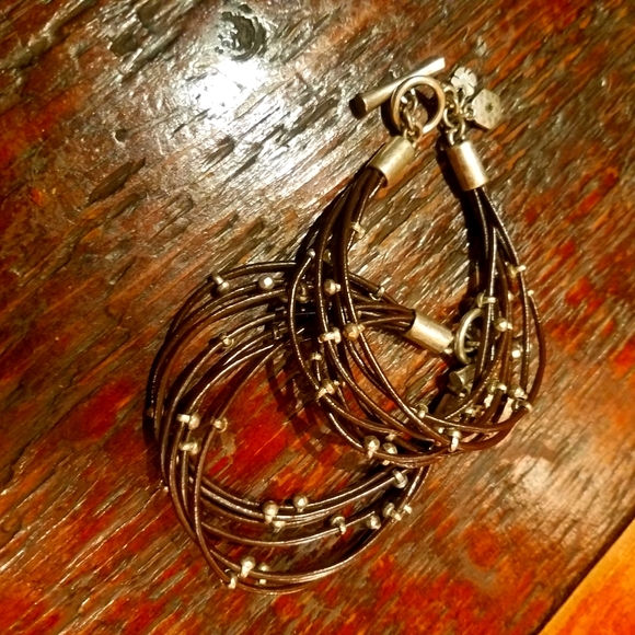 Leather Bracelets (2) w Silver Beading BNWT - Picture 4 of 5